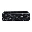 Small black marble tray from Belle de Provence bath accessories by Lothantique Inc., with a smooth, polished surface and elegant edges.