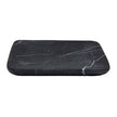 Rounded black marble soap dish from Lothantique Inc., a stylish bath accessory with smooth polished surface and elegant design.