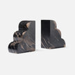 Made Goods Melina bookend set featuring sleek, modern black metal design for stylish book organization on shelves.