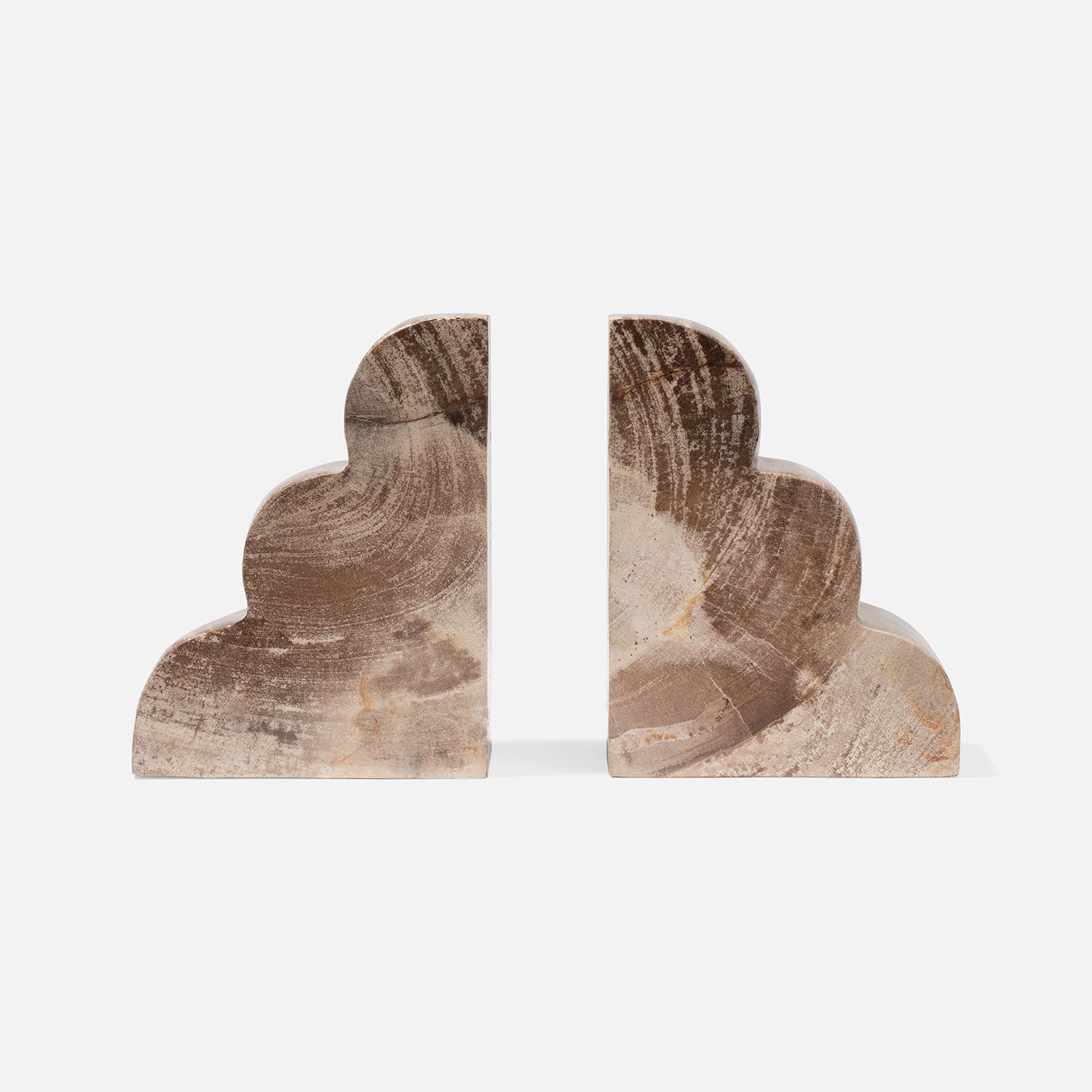 Made Goods Melina bookend set featuring modern, sculptural black metal design, perfect for supporting books stylishly.