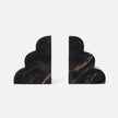 Made Goods Melina Bookend Set featuring modern, sculptural black metal design for stylish book organization.