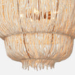 Made Goods Aida Chandelier with elegant glass globes and brass accents hanging from a sleek metal frame.