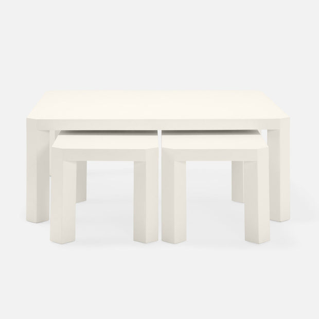 Made Goods Taylam nesting coffee table set with sleek, modern design and smooth surfaces, ideal for contemporary living spaces.