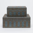 Set of two Made Goods Landon decorative boxes with textured surfaces and elegant designs, perfect for stylish home decor.