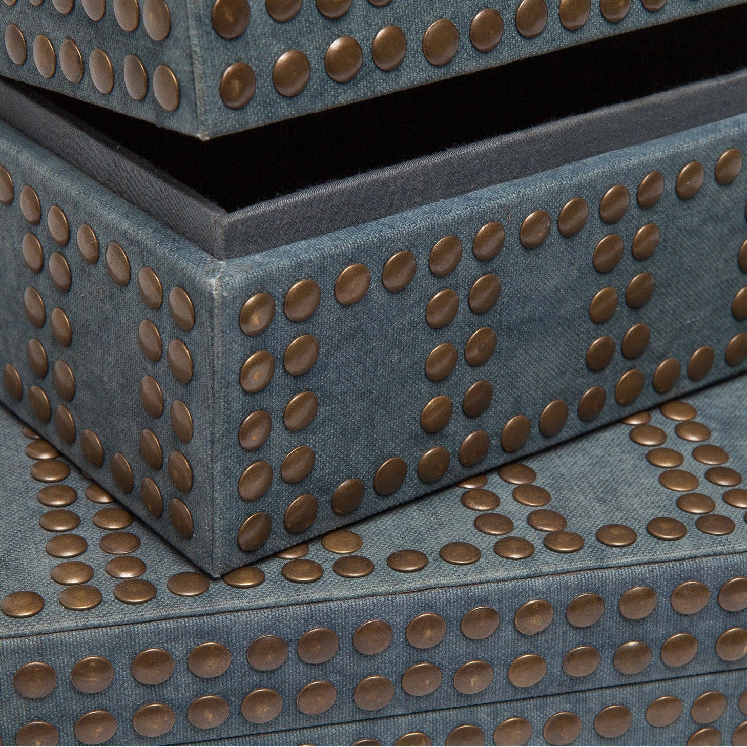 Set of two Made Goods Landon decorative boxes, stylish storage containers with textured surfaces for home decor.