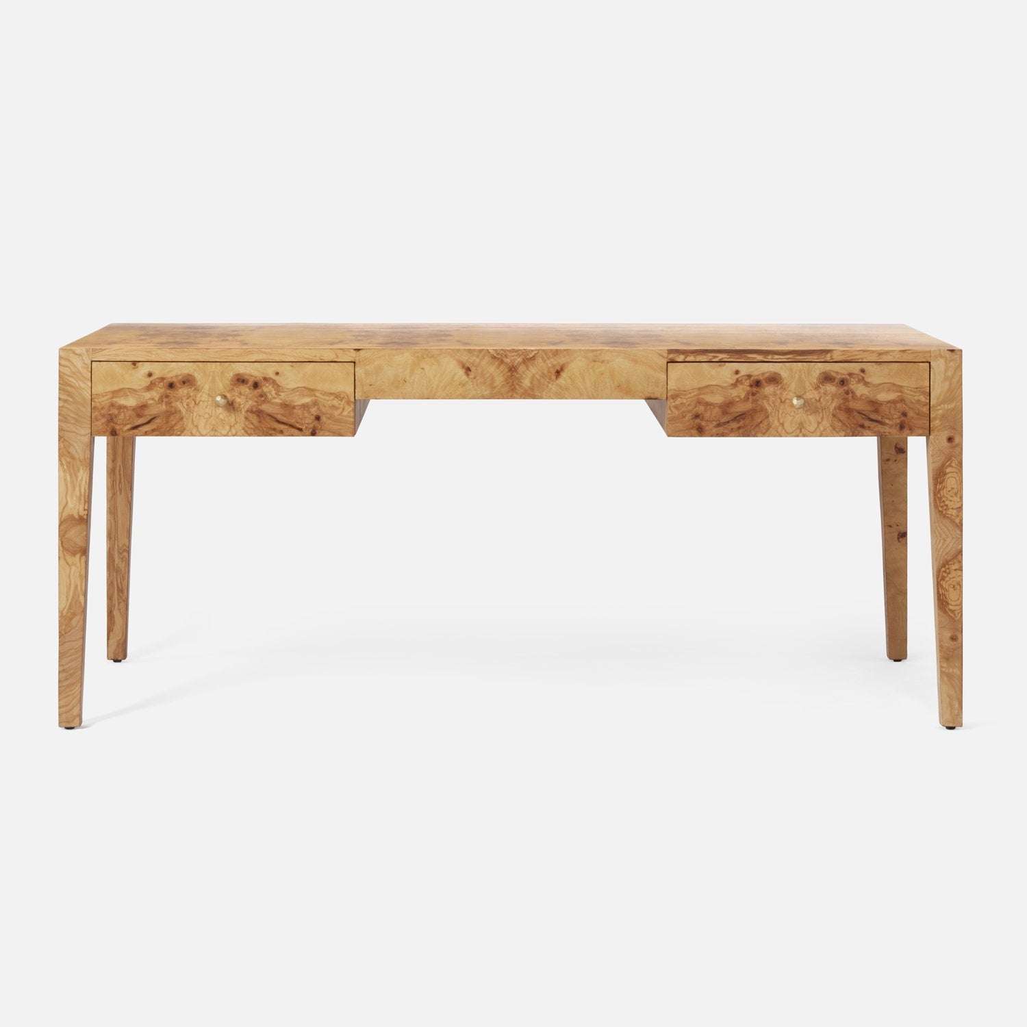 Made Goods Lindsey Desk in olive ash wood with sleek design and smooth surface, perfect for home or office workspace.