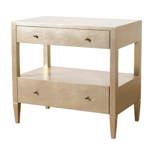 Made Goods Conrad 30-inch nightstand with a sleek modern design, featuring a smooth surface and sturdy wooden legs.