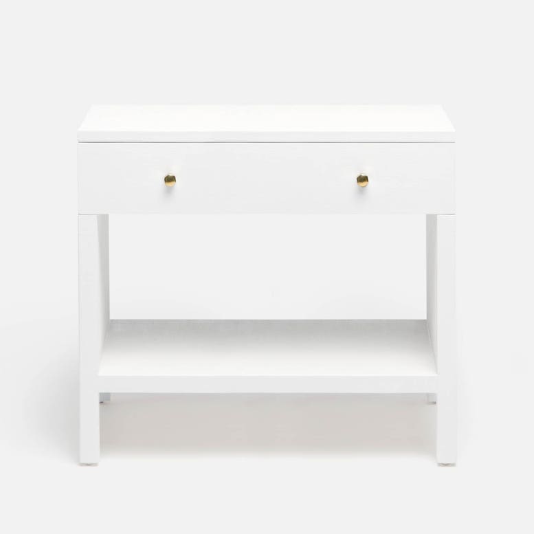 Made Goods Maris Nightstand with sleek wood finish and modern design, featuring a drawer and open storage space.