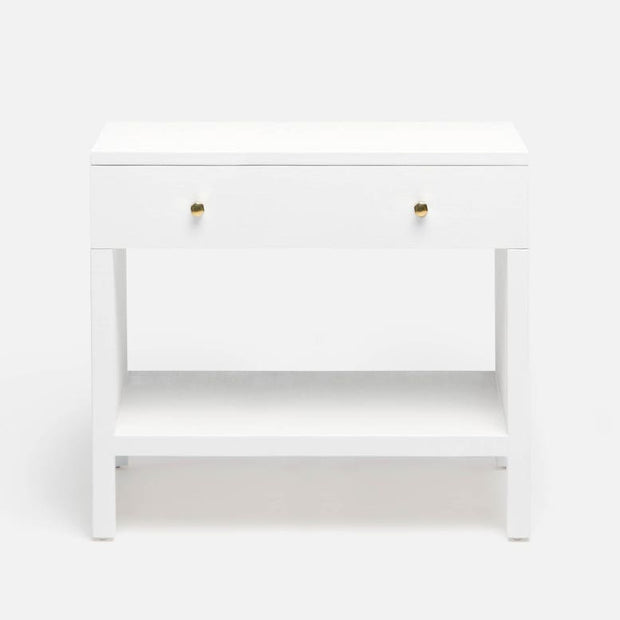Made Goods Maris Nightstand with sleek wood finish and modern design, featuring a drawer and open storage space.