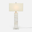 Made Goods Zilia table lamp with ceramic base and fabric shade, showcasing a modern, elegant design for stylish interior lighting.