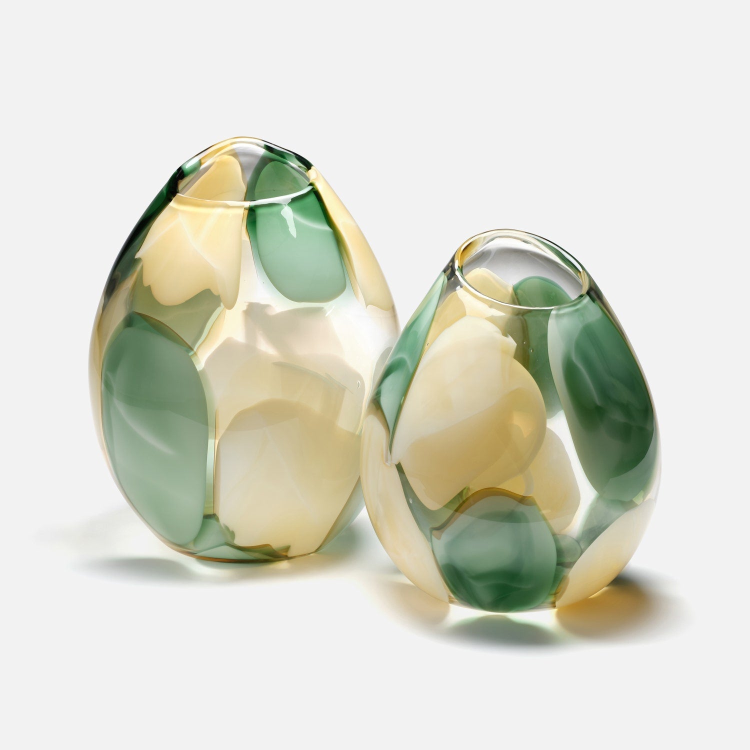Set of two Made Goods Liddel vases with sleek, modern design, perfect for decorative display in contemporary interiors.