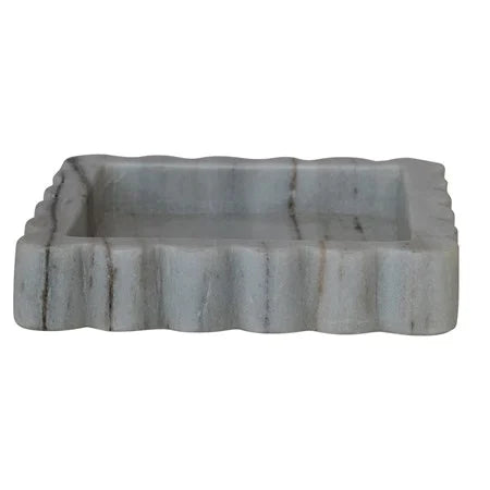 Marble Square Scalloped Tray