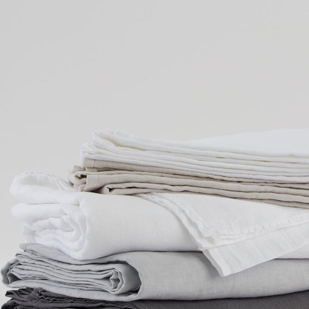 Vintage Linen Flat Sheet White King