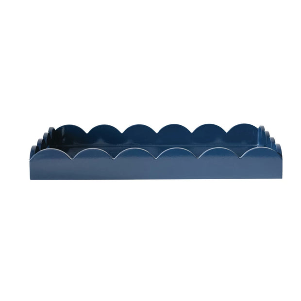 Lacquered Scalloped Navy Tray