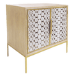 Serena Bedside, Driftwood, Gold Base