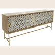 Serena Buffet, Driftwood, Antique Gold, 71.75Wx18Dx32H