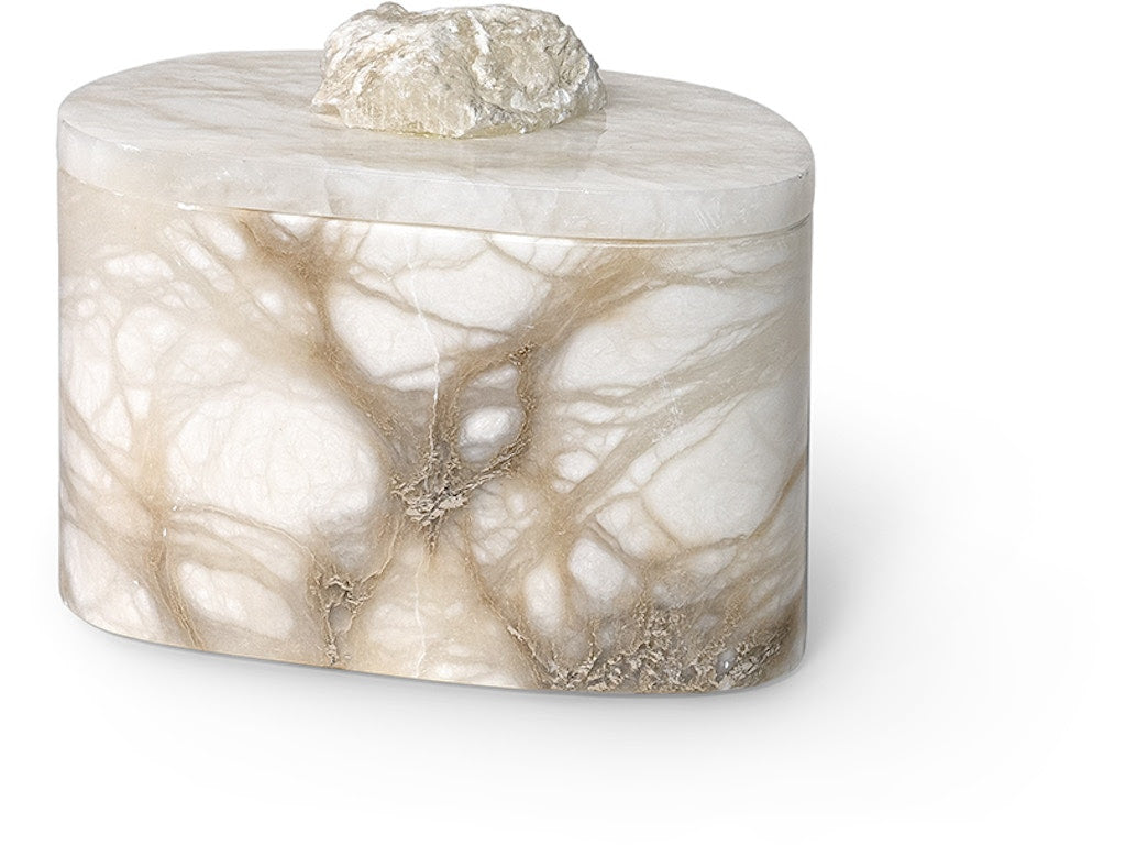 Large Palecek Celine Alabaster Vase, elegant ceramic vessel with smooth, rounded design and subtle textured finish.