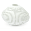 Medium white Palecek Corfu Vase with a smooth, rounded design, perfect for elegant home decor.