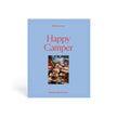 1000-piece Happy Camper puzzle by Piecework featuring a colorful camping scene with tents, trees, and a cheerful outdoor setting.