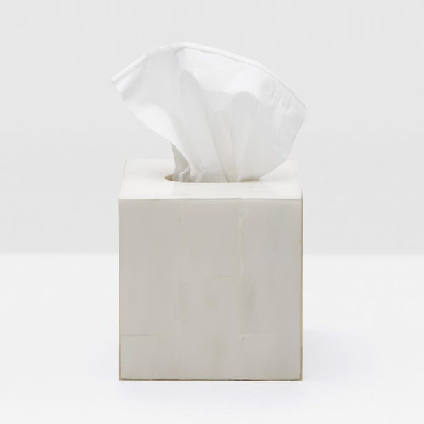 Pigeon & Poodle Arles tissue holder for bath accessories, featuring a stylish design with a white finish and decorative details.