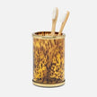 Pigeon & Poodle Benton brush holder in white ceramic, part of bath accessories, featuring a sleek, modern design.