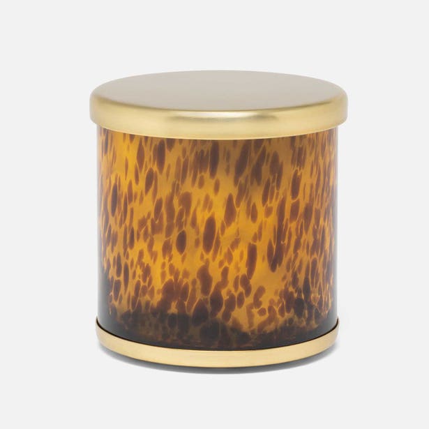 Large round Pigeon & Poodle Benton canister for bath accessories, featuring a sleek design and neutral colors.