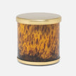 Large round Pigeon & Poodle Benton canister for bath accessories, featuring a sleek design and neutral colors.