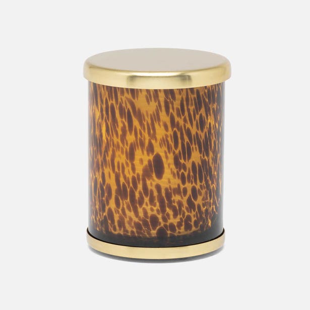 Pigeon & Poodle Benton round small canister for bathroom storage, featuring a stylish ceramic design with a lid.