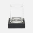 Pigeon & Poodle Manchester Tumbler Set in black faux shagreen, stylish bath accessories with a realistic textured finish.