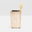Pigeon & Poodle Tanlay square toothbrush holder in lacquered silver leaf, a stylish bath accessory with a modern design.