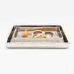 Set of two Pigeon & Poodle Redon nested trays for bath accessories in shiny nickel finish, stylish and functional bathroom decor.