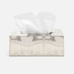 Shiny nickel Pigeon & Poodle Redon rectangle tissue box for bath accessories, with a sleek, modern design.