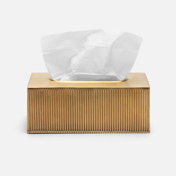 Redon rectangle tissue box by Pigeon & Poodle, a stylish bath accessory with a vibrant red design and modern rectangular shape.