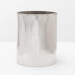 Shiny nickel Pigeon & Poodle Redon round wastebasket, a stylish bathroom accessory with a smooth, polished finish.