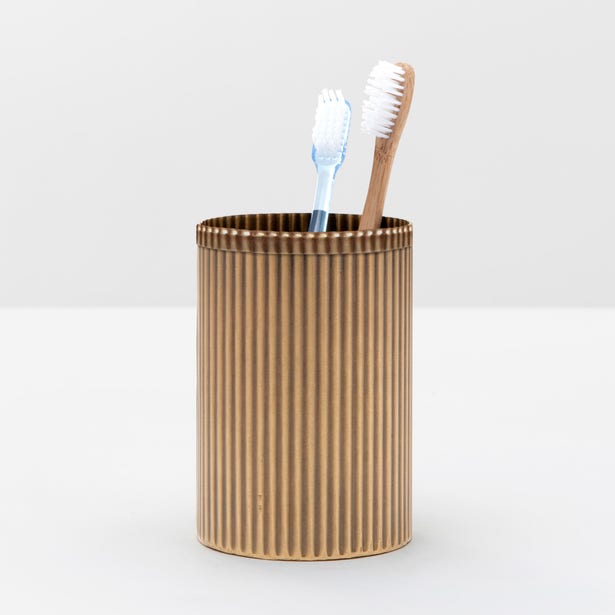 Shiny nickel Pigeon & Poodle Redon toothbrush holder for bathroom accessories, featuring a modern design and durable construction.