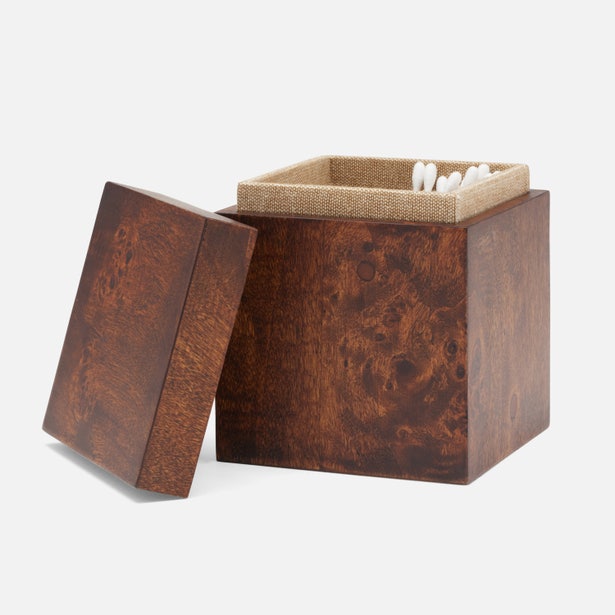 Pigeon & Poodle Bern canister in dark honey color with a ceramic body and decorative design, suitable for kitchen storage.