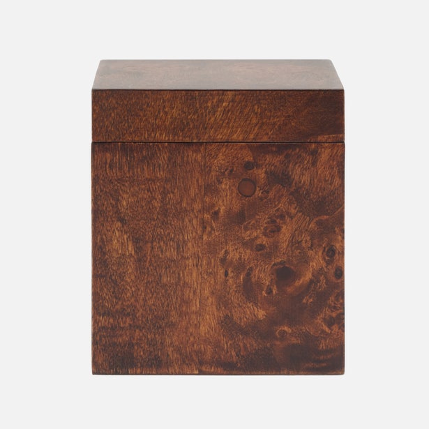Pigeon & Poodle Bern canister in dark honey color, ceramic storage jar with a decorative lid for kitchen organization.