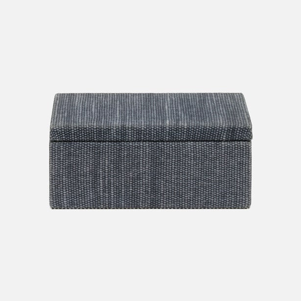 Slate blue Pigeon & Poodle Blarney Decor Box with intricate design, medium size, perfect for stylish home decor.