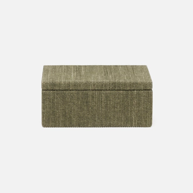 Slate blue Pigeon & Poodle Blarney Decor Box with intricate embossed design, medium size, perfect for stylish home decor accents.