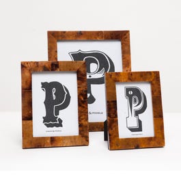 Pigeon & Poodle Basel photo frame in black, designed for 4x6 inch pictures, with a sleek, modern style and brand logo detail.