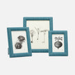Dark green Pigeon & Poodle Kemi cotton jute frame holding a 4x6 photo, featuring natural textured material and stylish design.