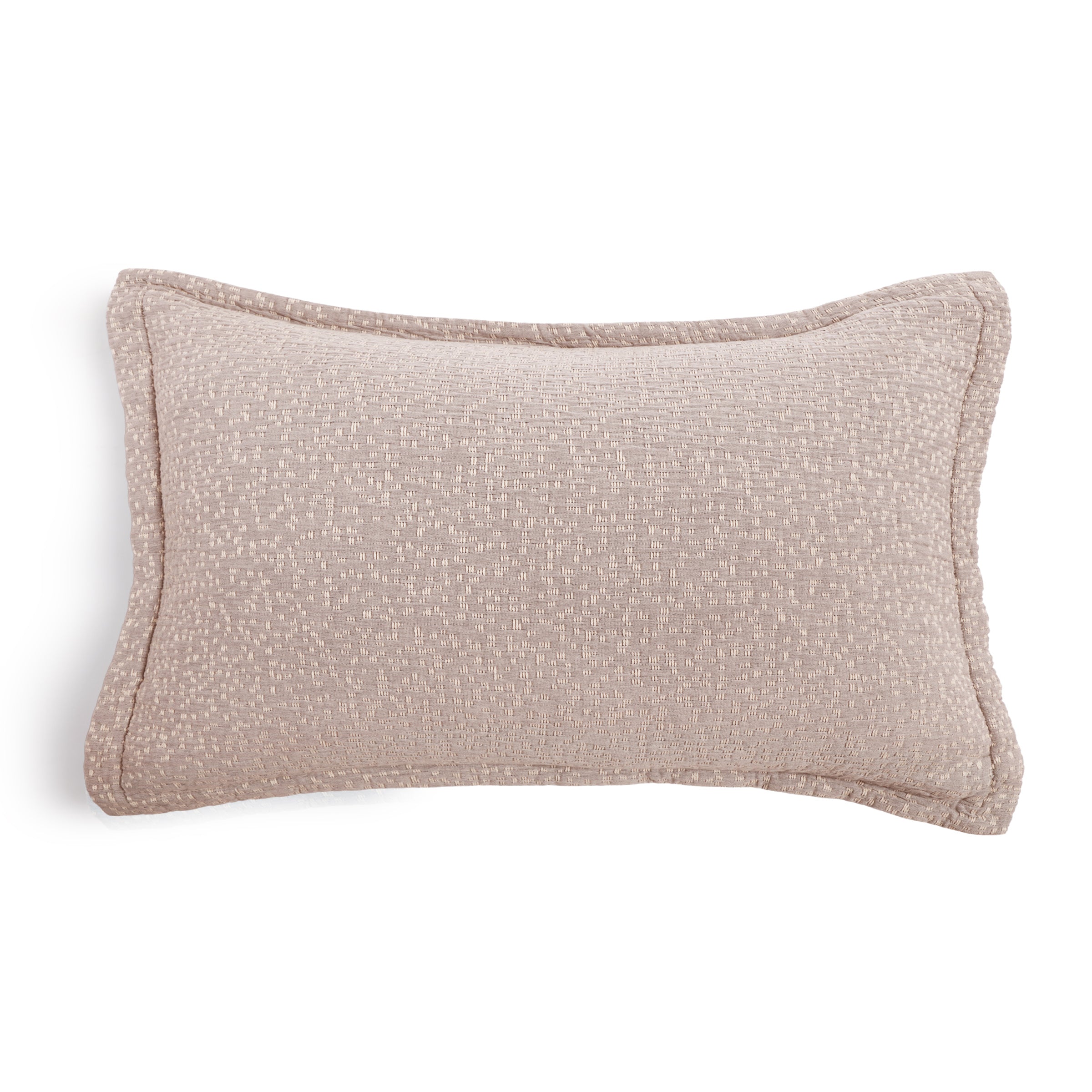 Oatmeal Pom Pom at Home Malibu Matelasse King Sham made of soft bedding fabric with textured quilted design.