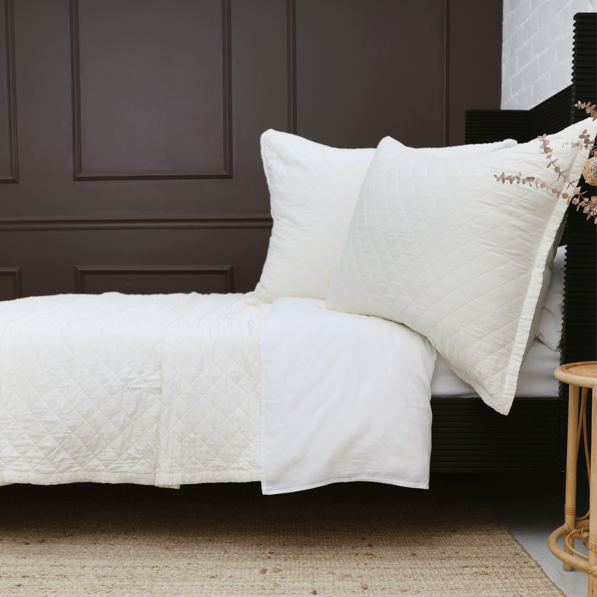 Ivory Monaco Coverlet by Pom Pom at Home, plush and stylish bedding with a cozy, textured design for queen size.