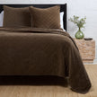 Pom Pom at Home Brussels Euro Sham with walnut-colored fabric and decorative pom-pom trim for stylish bedding decor.