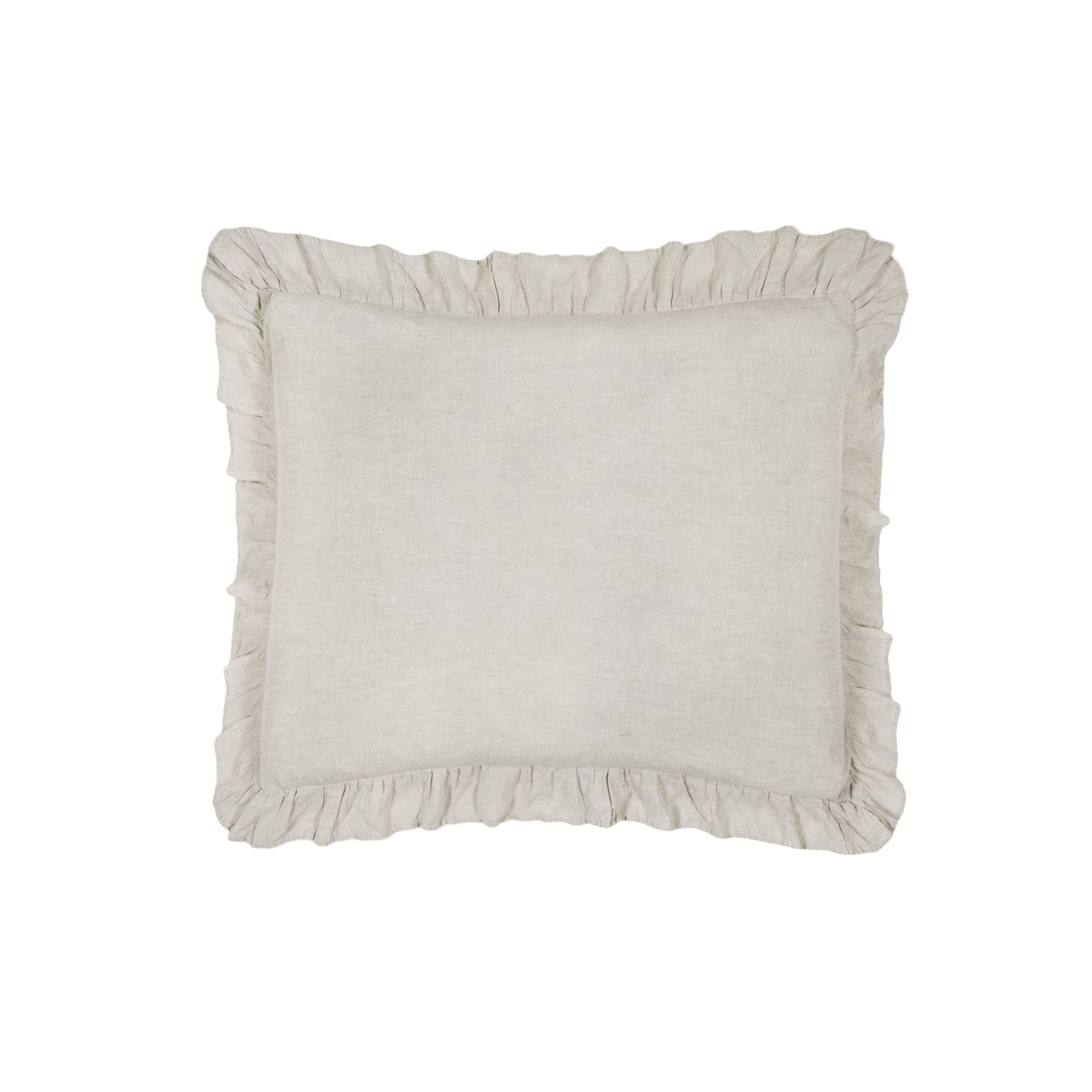 Pom Pom at Home Charlie Sham with soft euro flax fabric and decorative pom pom trim, showcasing a cozy, stylish bed accent.