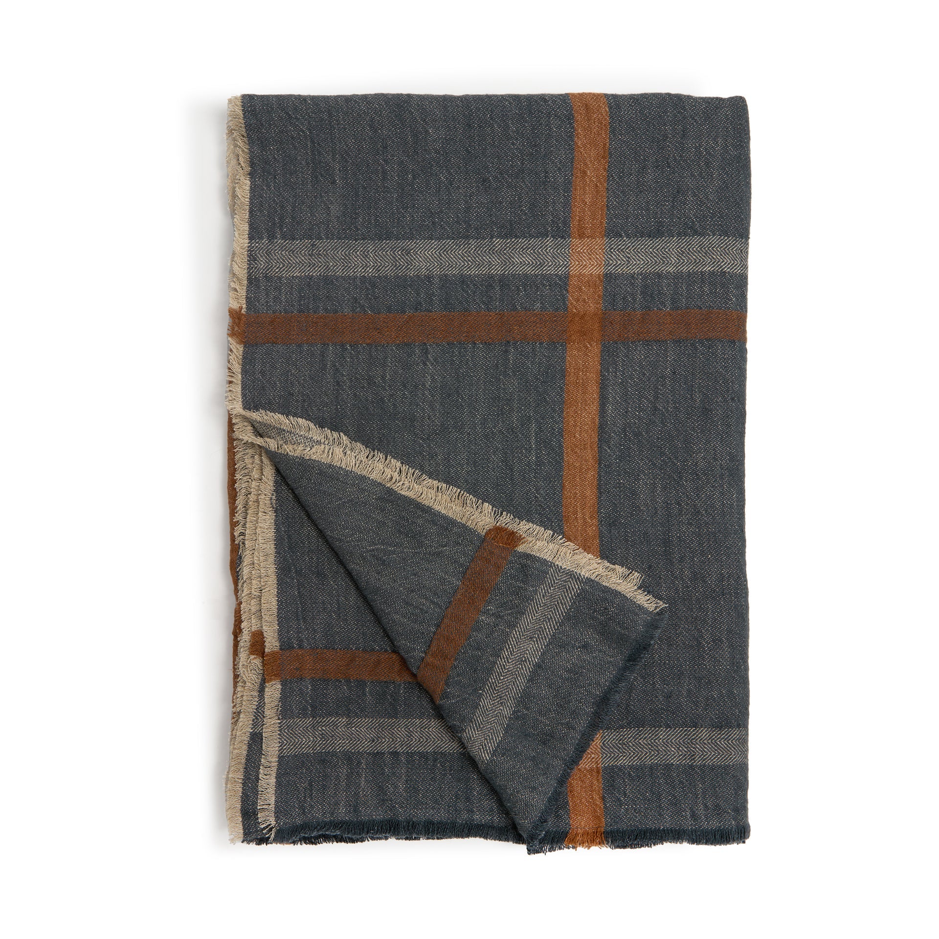 Dark teal oversized throw blanket from Pom Pom at Home with a cozy, textured design, perfect for adding warmth and style to your space.
