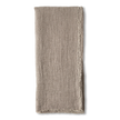Taupe linen throw blanket by Pom Pom at Home with decorative pom-pom accents, perfect for cozy home decor.