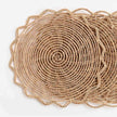 Set of four bamboo cane placemats by Pomegranate, natural woven table linens for dining decor.