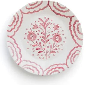 Set of two Duet Rose salad plates by Pomegranate, featuring elegant floral design on white ceramic dinnerware.