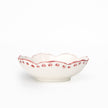 Set of four Pomegranate Duet Rose small bowls for table linens, featuring elegant floral design and intricate detail.